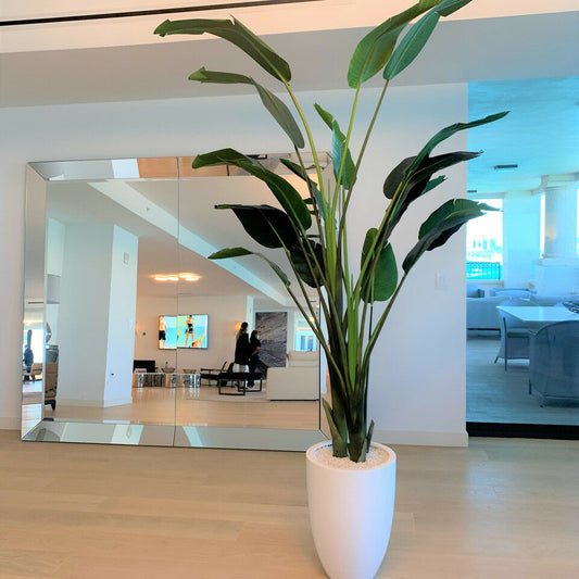 9ft Bird of Paradise with Ben Pot in Glossy White